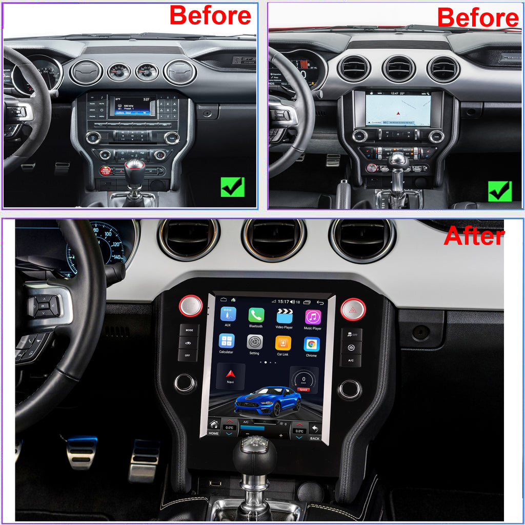 Ford Mustang Radio Upgrade 2015-2020 Stereo IPS Touch Screen Bluetooth WiFi GPS Navigation Free Camera