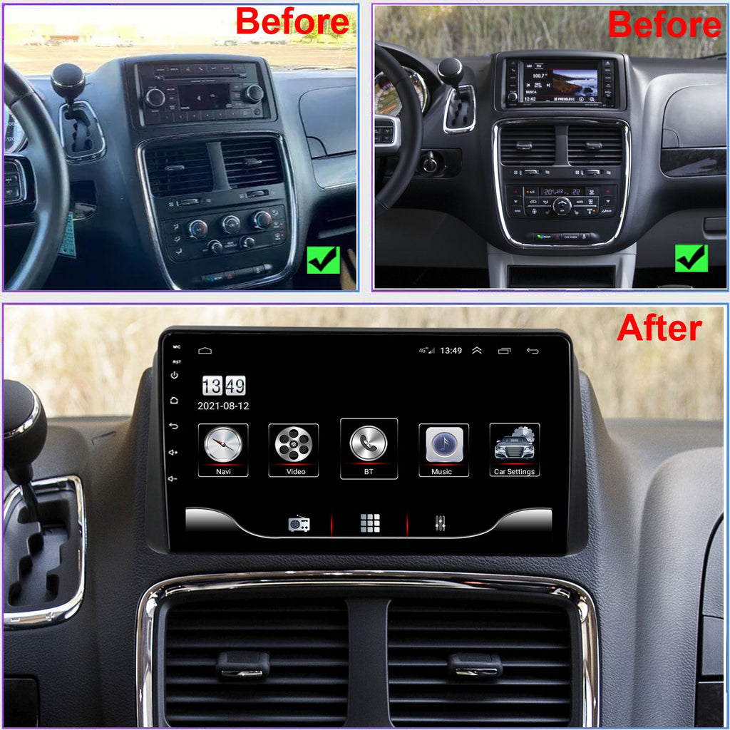 Chrysler Town & Country 2012-2016 Android Stereo IPS Touch Screen GPS Navigation Wireless Carplay 4G LTE Bluetooth WiFi Free Rear Camera