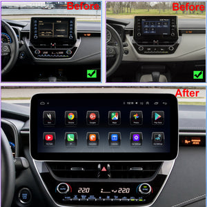 For Toyota Corolla 2020-2022 Radio upgrade,12.3-inch QLED 8-Core CPU,touch screen Stereo,Wireless CarPlay & Android Auto,keep OEM Controls