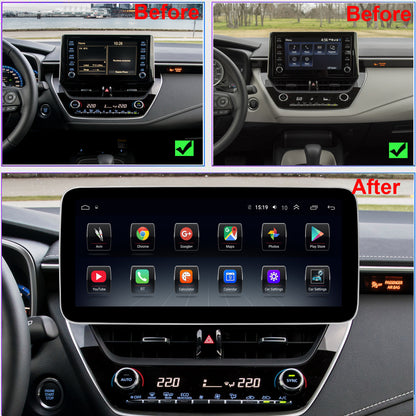 For Toyota Corolla 2020-2022 Radio upgrade,12.3-inch QLED 8-Core CPU,touch screen Stereo,Wireless CarPlay & Android Auto,keep OEM Controls