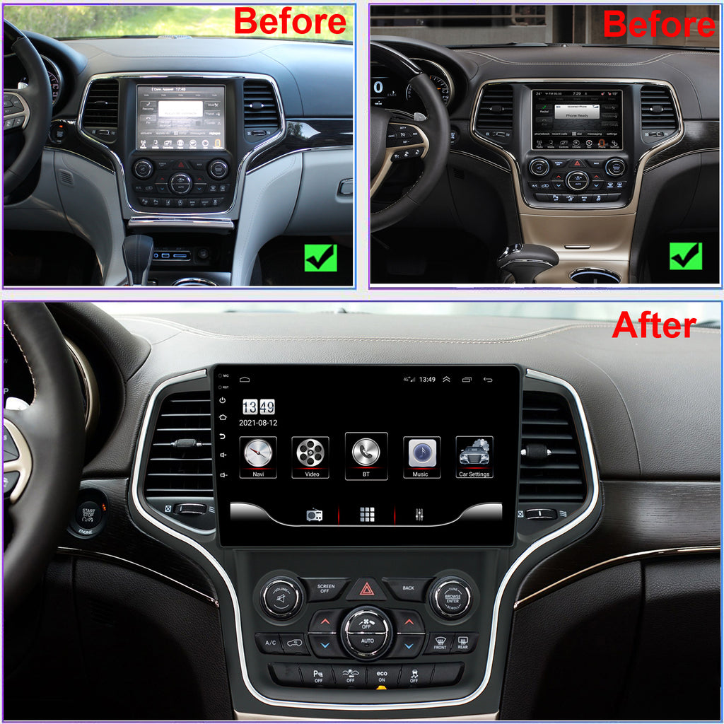 Jeep Grand Cherokee Radio upgrade 2014-2020 Android 10 Stereo Replacement IPS Touch Screen Build in Wireless carplay Android Auto