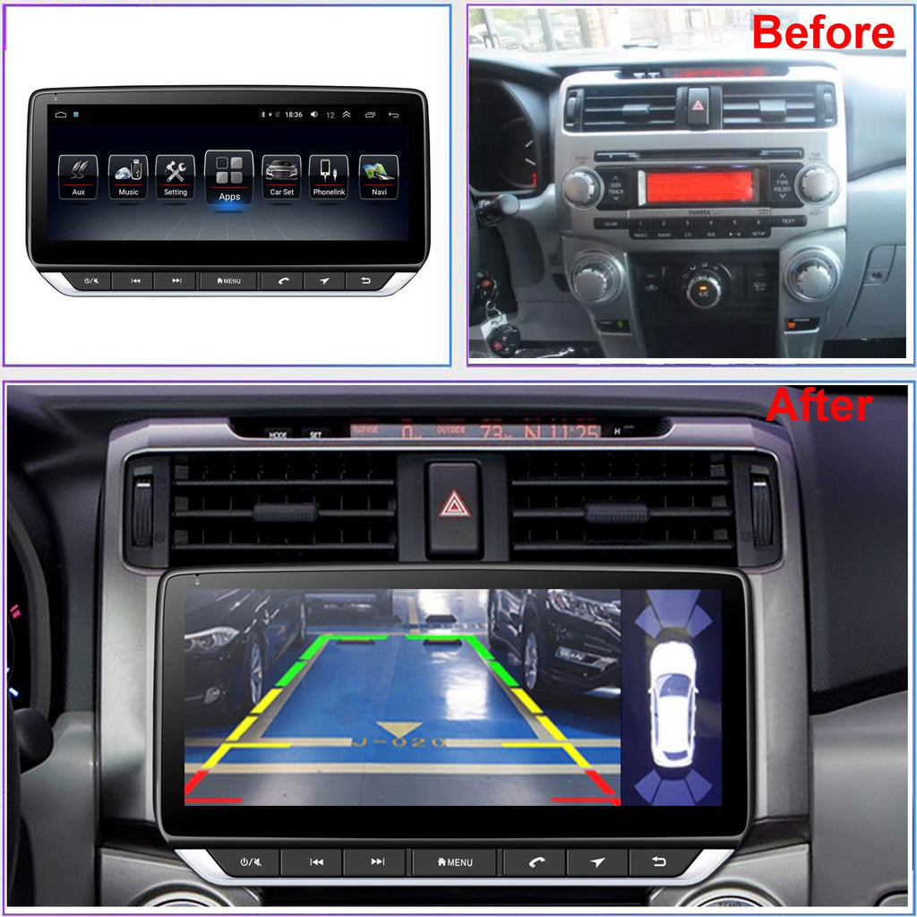 Android 10 Radio for Toyota 4Runner 2020-2022 10.25inch IPS Touch Screen GPS Navigation Wireless Carplay 4G LTE Bluetooth WiFi Free Rear Camera