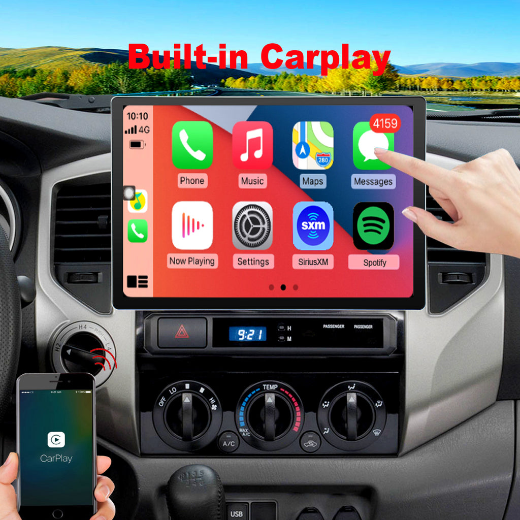 Toyota Tacoma Radio upgrade 2005-2015 13inch IPS Touch Screen GPS Navigation Wireless Carplay 4G LTE Bluetooth WiFi Free Rear Camera