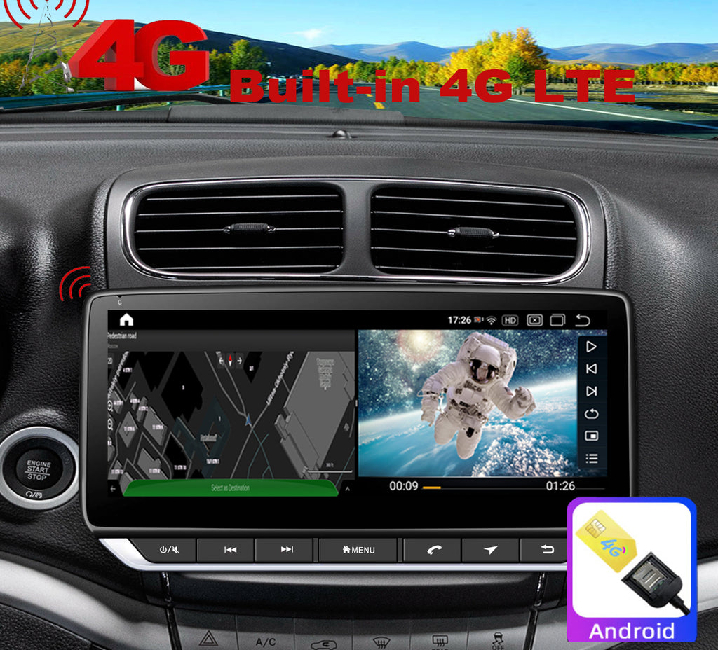 Android 10 Radio for Dodge Journey 2011-2020 10.25inch IPS Touch Screen GPS Navigation Wireless Carplay 4G LTE Bluetooth WiFi Free Rear Camera