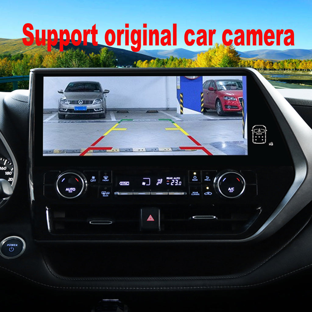 for Toyota Highlander 2020-2022 Radio upgrade,12.3-inch QLED 8-Core CPU,touch screen Stereo,Wireless CarPlay & Android Auto,keep OEM Controls