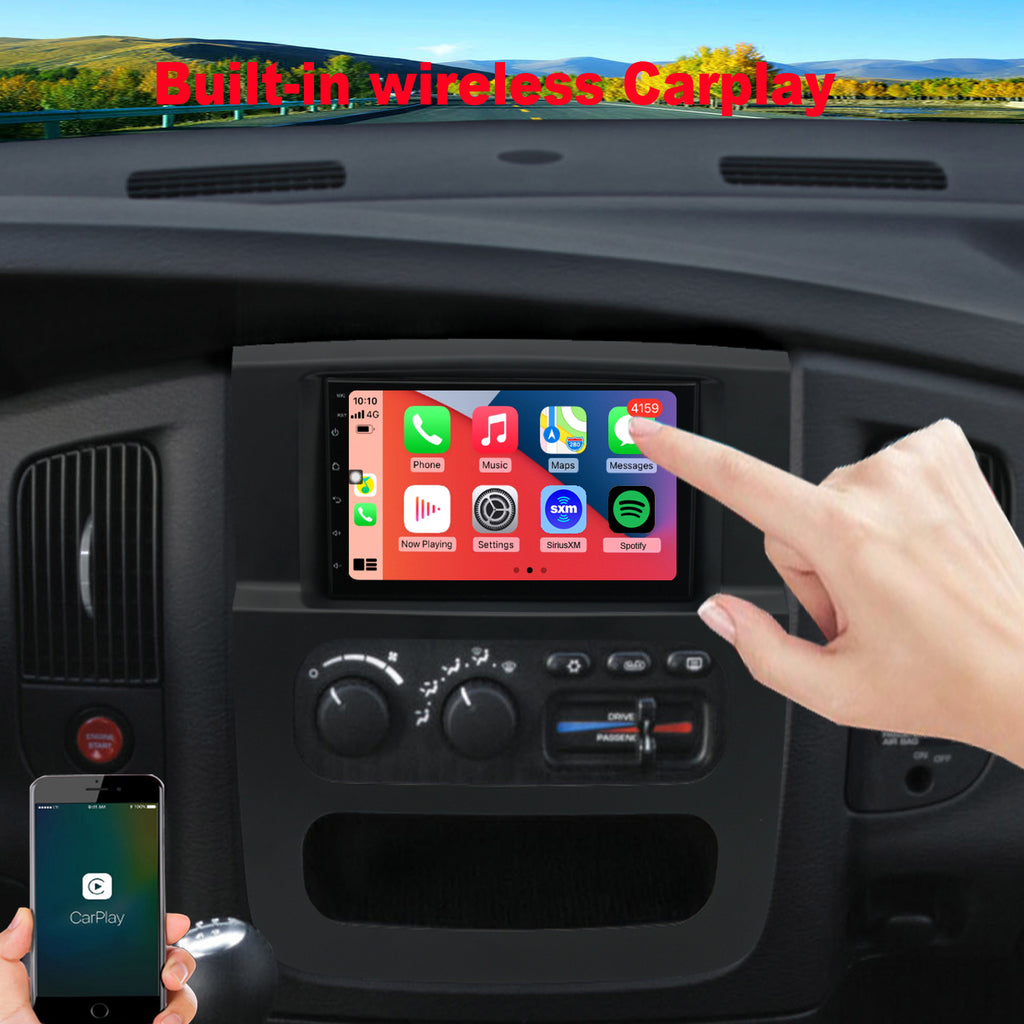 Dodge RAM Radio Upgrade 2002-2005 Trucks Android 10 Stereo Replacement Build in Wireless carplay Android Auto Free Camera