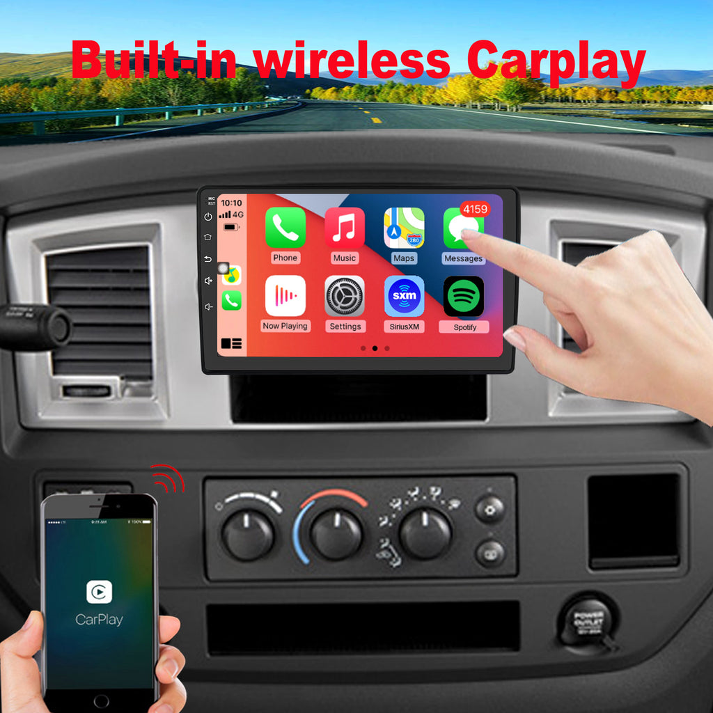 Dodge RAM Radio Upgrade 2006-2012 Trucks Android 10 Stereo Replacement Build in Wireless carplay Android Auto Free Camera
