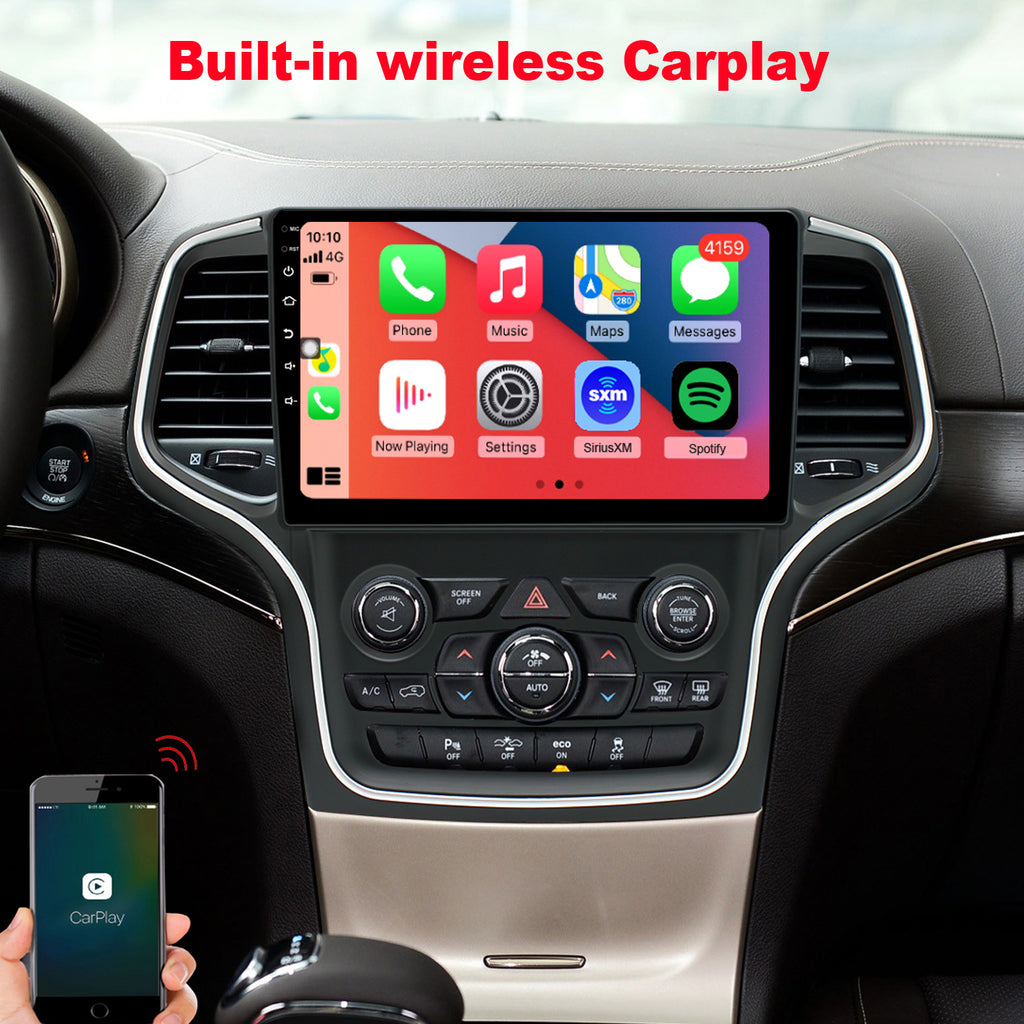 Jeep Grand Cherokee Radio upgrade 2014-2020 Android 10 Stereo Replacement IPS Touch Screen Build in Wireless carplay Android Auto