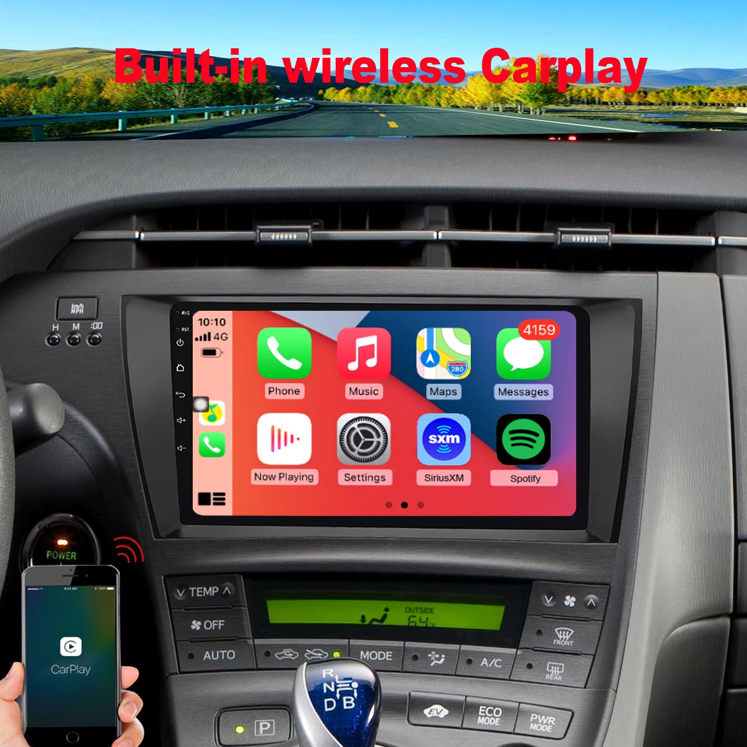 Topdisplay 2010 2011 2012 2013 2014 2015 Toyota Pruis Upgrade Stereo Headunit Apple Carplay Android Auto Pantalla Estéreo