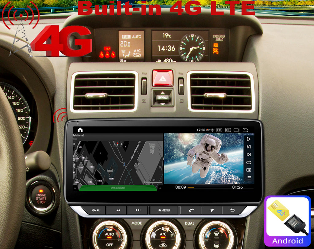 Android 10 Radio for Subaru Crosstrek 2013-2017 10.25inch IPS Touch Screen GPS Navigation Wireless Carplay 4G LTE Bluetooth WiFi Free Rear Camera