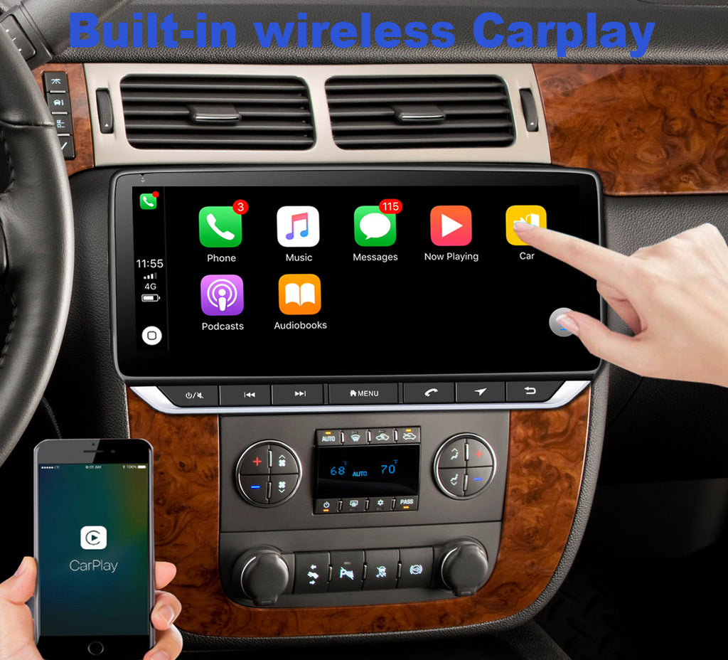 Android 10 Radio for Chevrolet Silverado 2007-2013 Stereo IPS Touch Screen Bluetooth WiFi GPS Navigation Free Camera