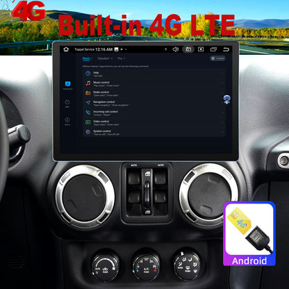 For Jeep Wrangler 2011-2017 Radio upgrade,13.3-inch QLED 8-Core CPU,touch screen Stereo,Wireless CarPlay & Android Auto,keep OEM Controls