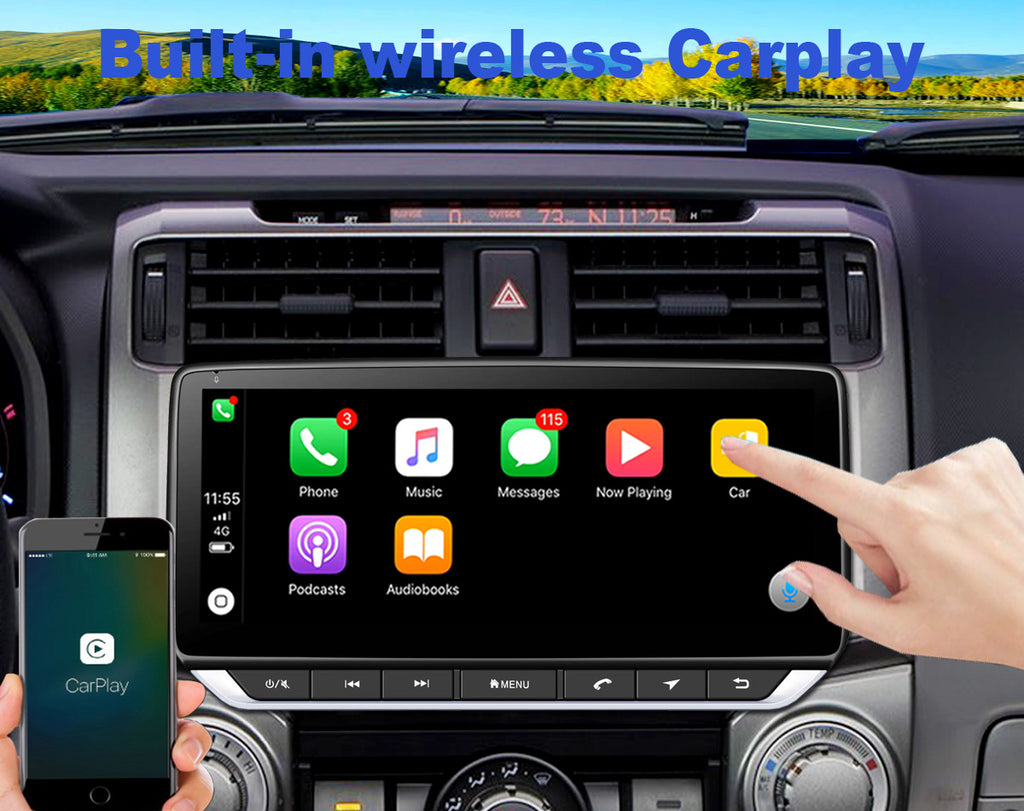 Android 10 Radio for Toyota 4Runner 2010-2019 10.25inch IPS Touch Screen GPS Navigation Wireless Carplay 4G LTE Bluetooth WiFi Free Rear Camera