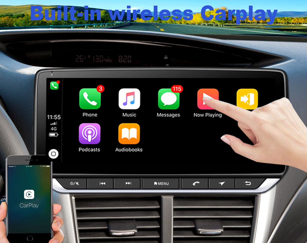 Android 10 Radio for Subaru Impreza 2008-2011 10.25inch IPS Touch Screen GPS Navigation Wireless Carplay 4G LTE Bluetooth WiFi Free Rear Camera