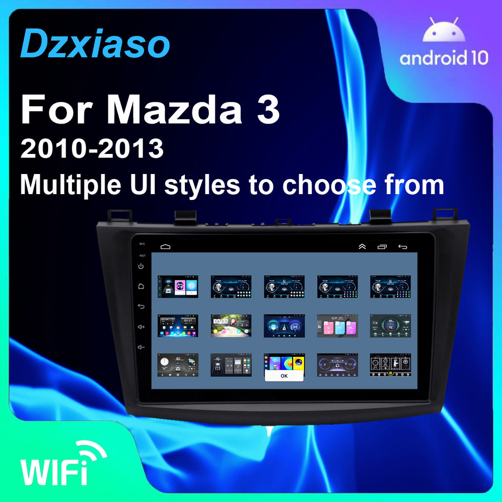 for  Mazda 3 2010-2013 Radio upgrade,9-inch QLED 8-Core CPU,touch screen Stereo,Wireless CarPlay & Android Auto,keep OEM Controls