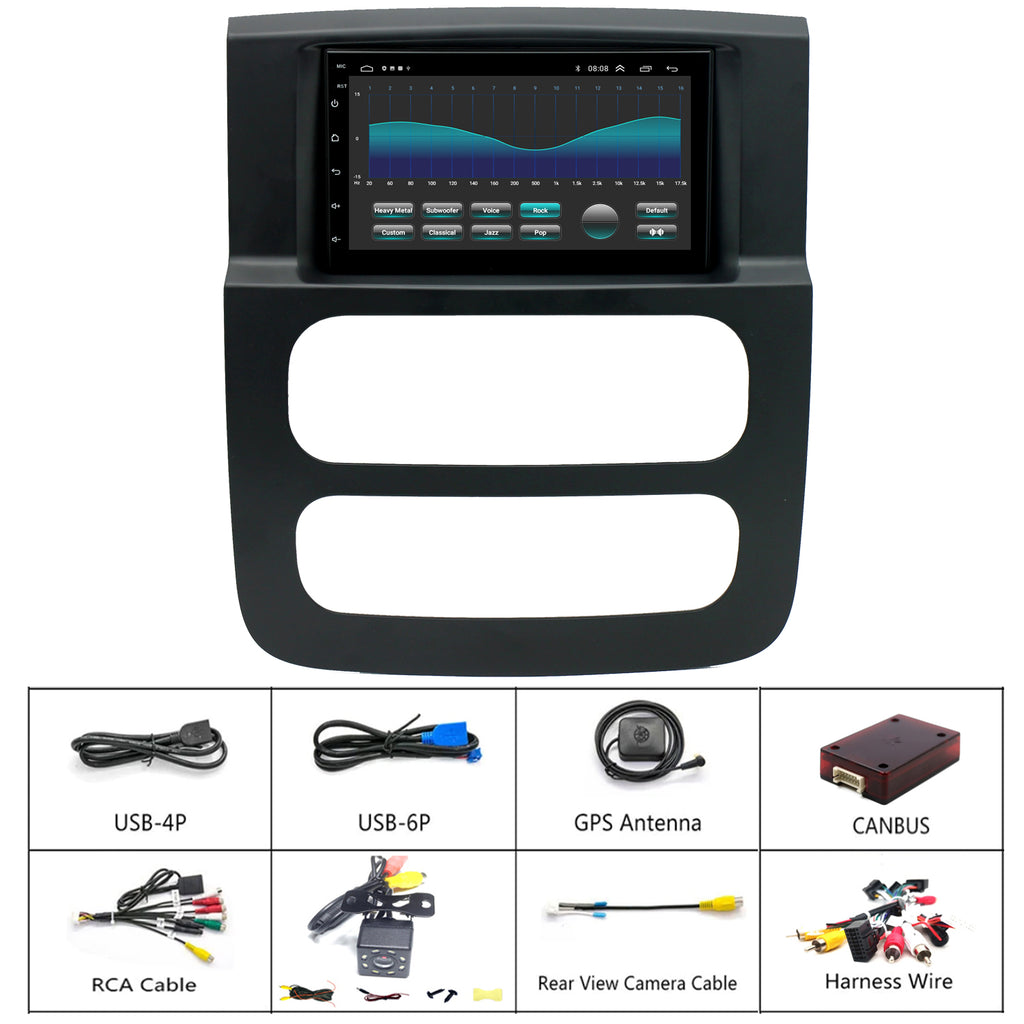 Dodge RAM Radio Upgrade 2002-2005 Trucks Android 10 Stereo Replacement Build in Wireless carplay Android Auto Free Camera