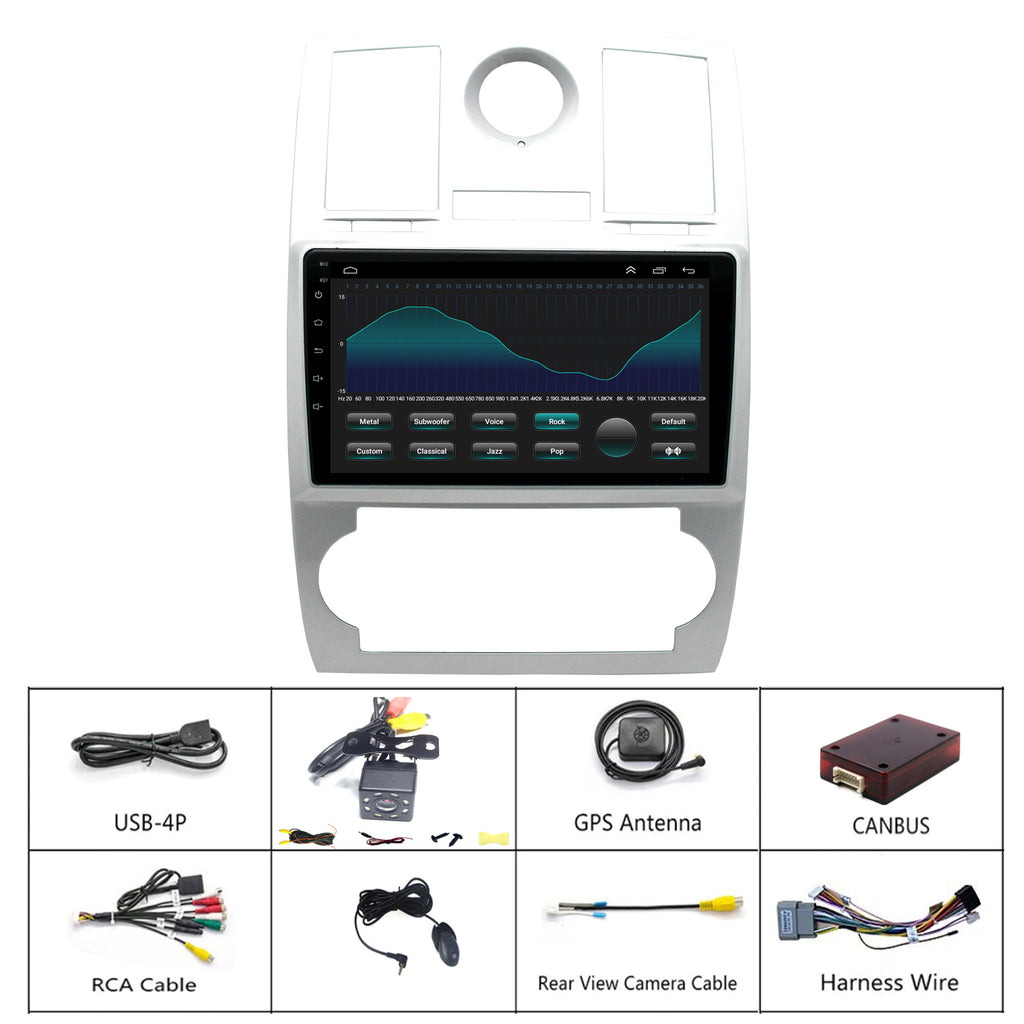 for Chrysler 300 300C 2005-2010 Radio upgrade,9-inch QLED 8-Core CPU,touch screen Stereo,Wireless CarPlay & Android Auto,keep OEM Controls