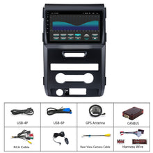 Load image into Gallery viewer, Ford F150 Radio Upgrade 2009-2012 accessories For manual AC Android Stereo IPS Touch Screen GPS Navigation Wireless Carplay Bluetooth WiFi Free Rear Camera