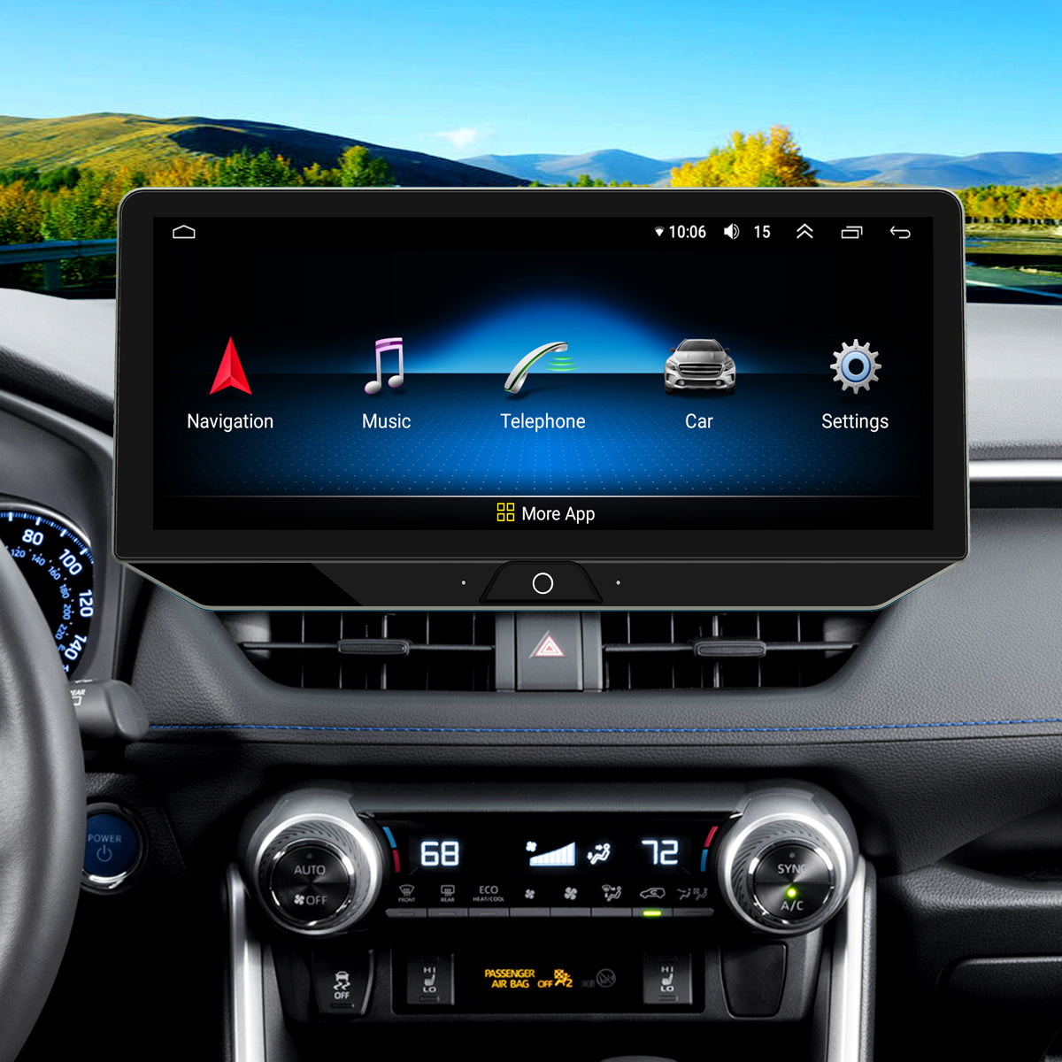 For Toyota RAV4 2019-2022 Radio upgrade,12.3-inch QLED 8-Core CPU,touch screen Stereo,Wireless CarPlay & Android Auto,keep OEM Controls